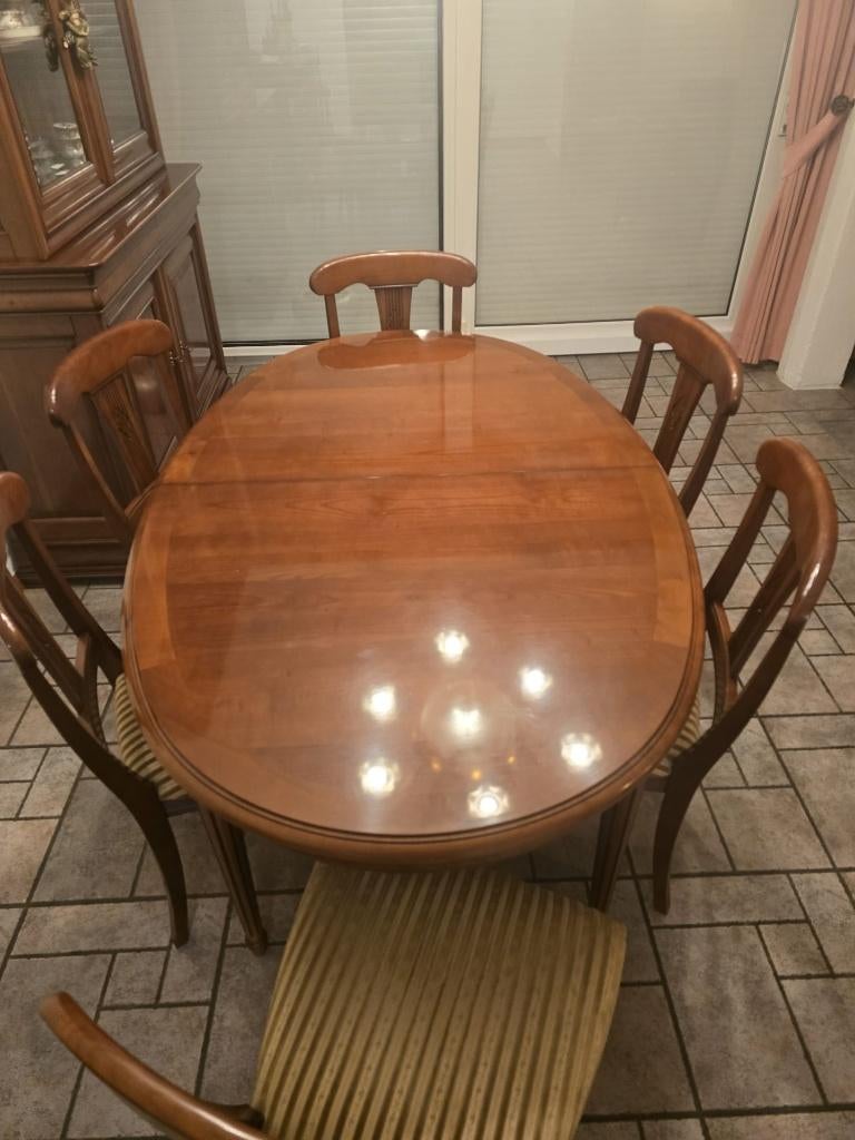 luxe kersenhouten eetkamer, Huis en Inrichting, Ophalen, Zo goed als nieuw, Klassiek, 4 tot 6 stoelen