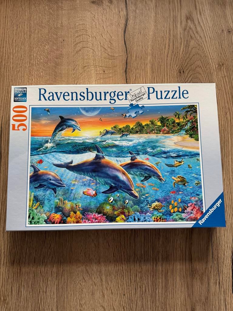 Ravensburger Dolfijnen Puzzel 500 Stukjes, Ophalen, 500 t/m 1500 stukjes, Gebruikt, Legpuzzel
