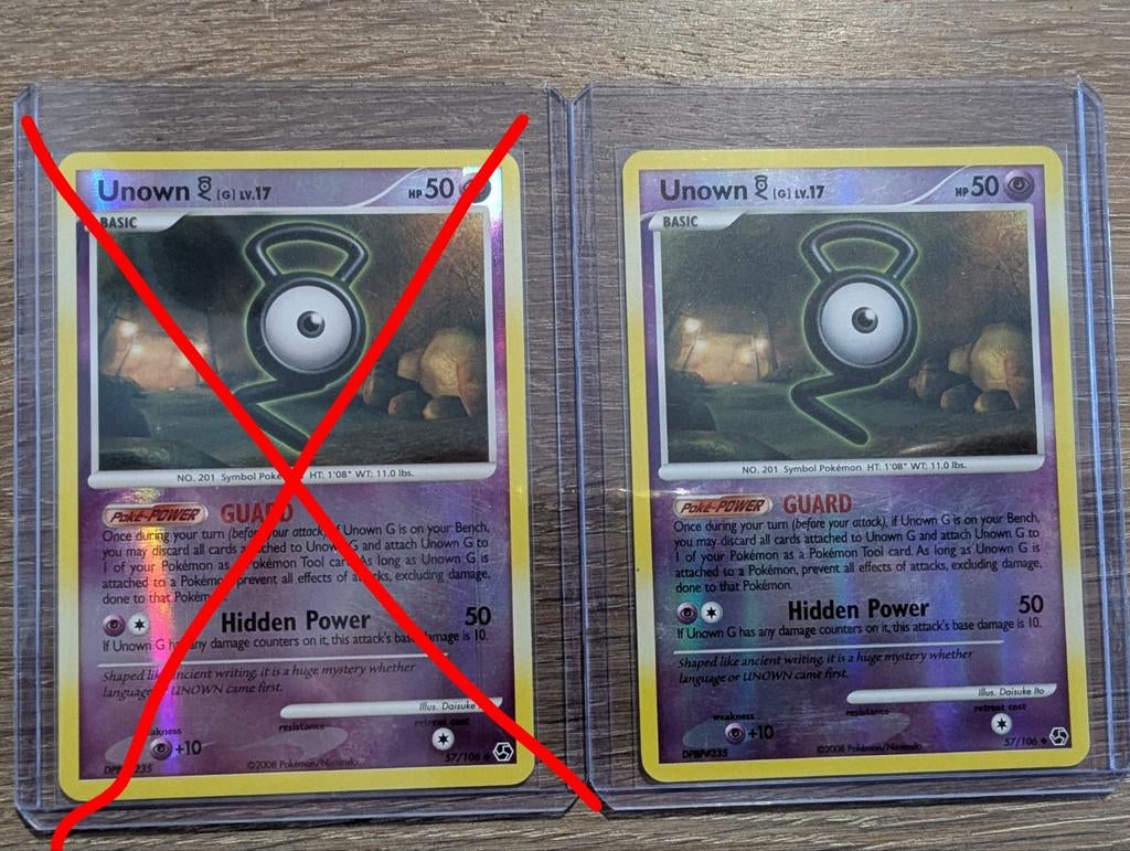 Unown G uit D&P Great Encounters 57/106 Reversed Foil, Ophalen of Verzenden, Zo goed als nieuw, Losse kaart, Foil