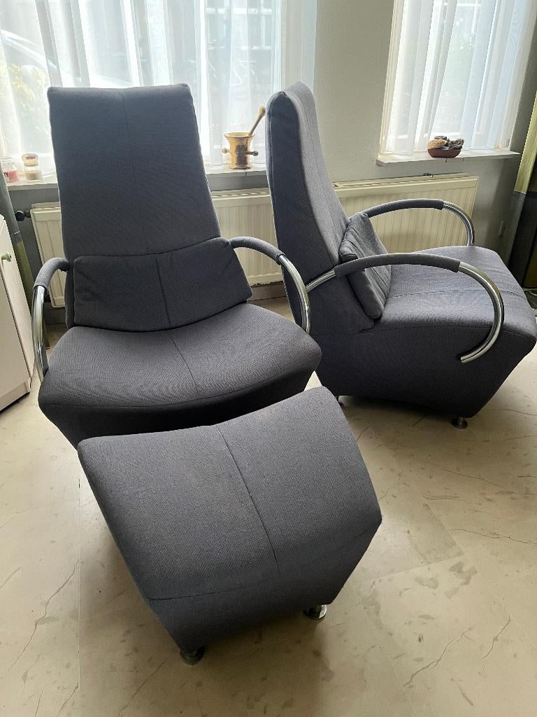 Relaxfauteuils en hocker Dedanto van Sitting Vision, Ophalen, Gebruikt, 75 tot 100 cm, Stof