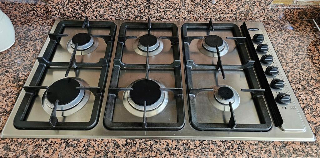 Pelgrim 6 pits fornuis met electriche ontsteking, Ophalen, Gebruikt, Inbouw, Gas