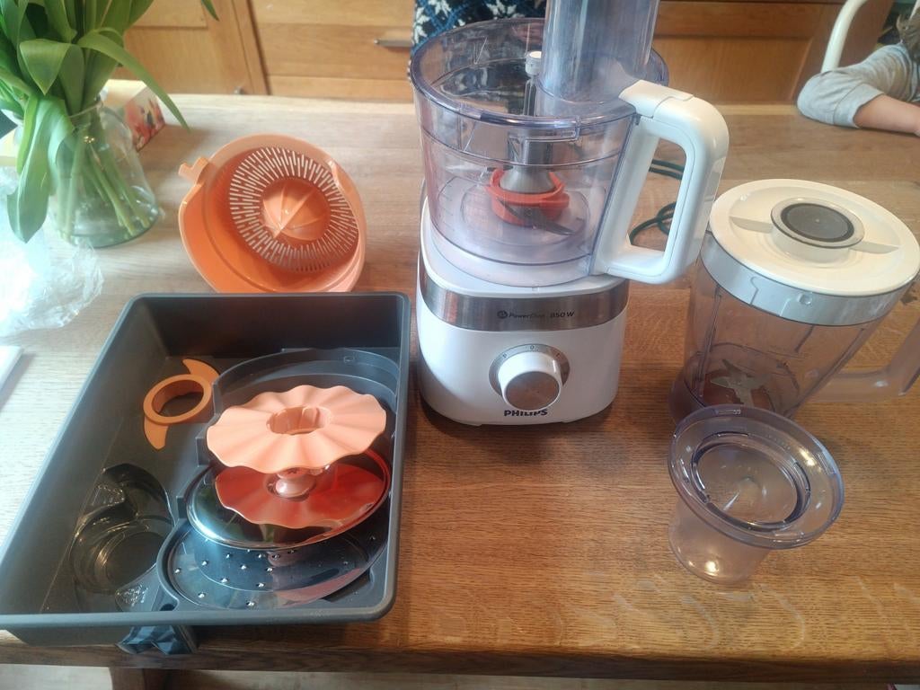 Philips keukenmachine HR 7530, Ophalen of Verzenden, Zo goed als nieuw, 3 snelheden of meer