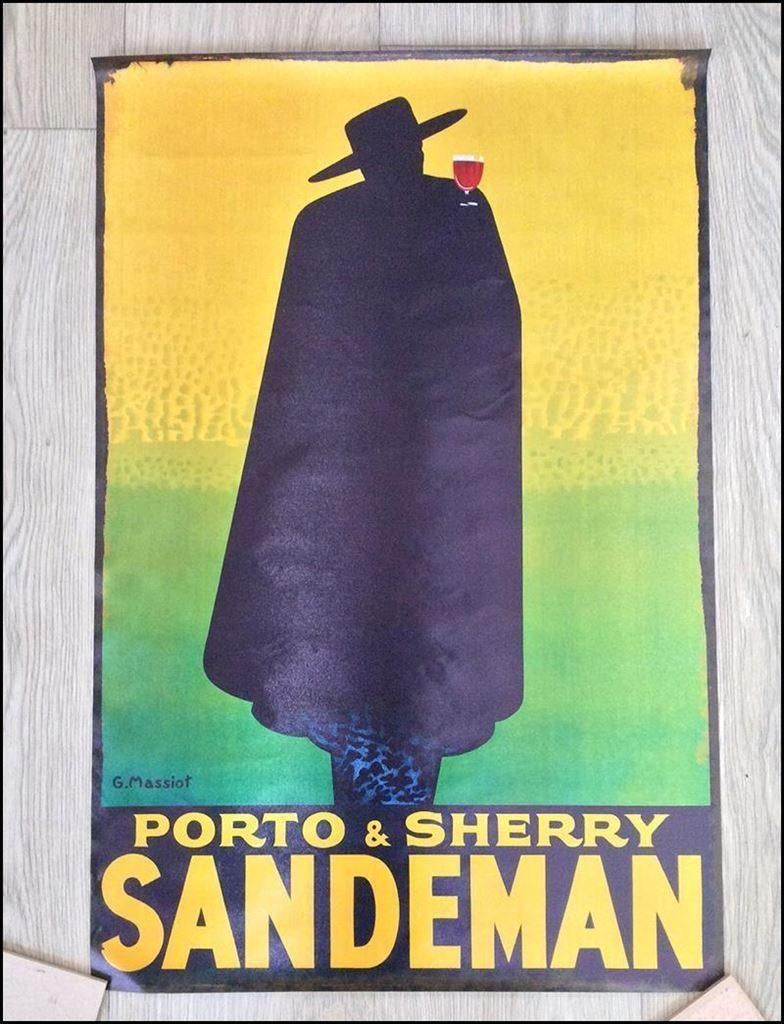 SANDEMAN Porto Art Deco 60x40cm Poster Affiche port, Ophalen of Verzenden, Nieuw, Frankrijk, Champagne