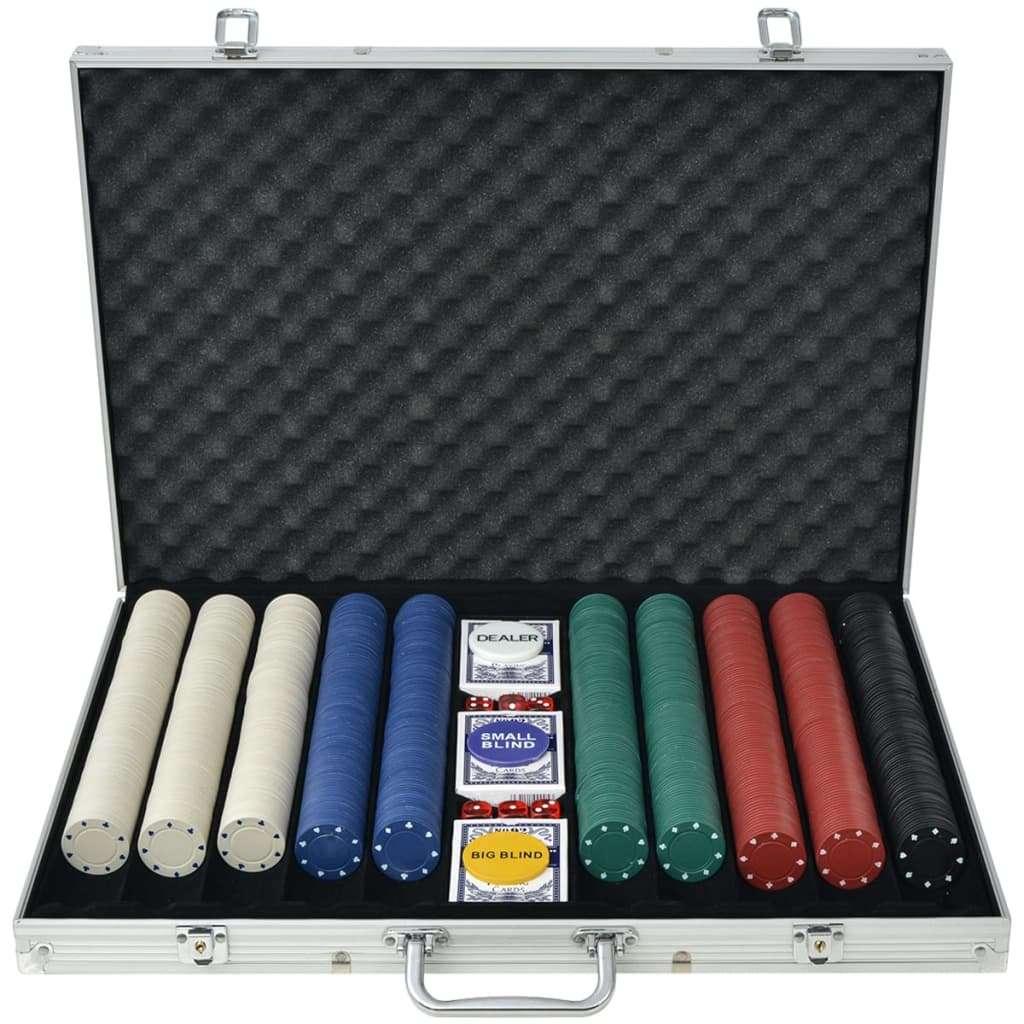 Pokeren pokerset met 1000 chips aluminium GRATIS BEZORGD!, Verzenden, Nieuw, Nvt, Nvt