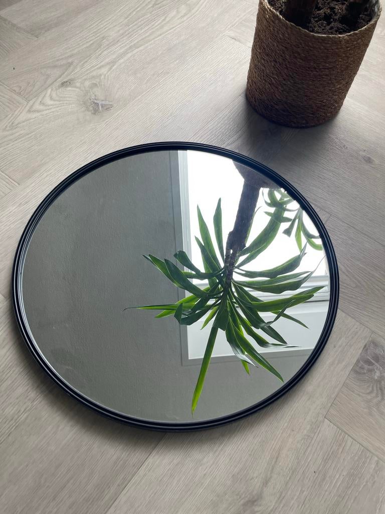 Xenos spiegel zwart 50 cm, Rond, Ophalen of Verzenden, Zo goed als nieuw, Minder dan 100 cm