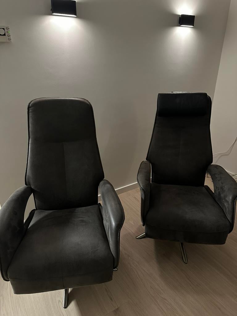 2x Elektrische relaxfauteuil,2 motoren,zeer comfortabel, Ophalen, Zo goed als nieuw, Minder dan 75 cm, 50 tot 75 cm