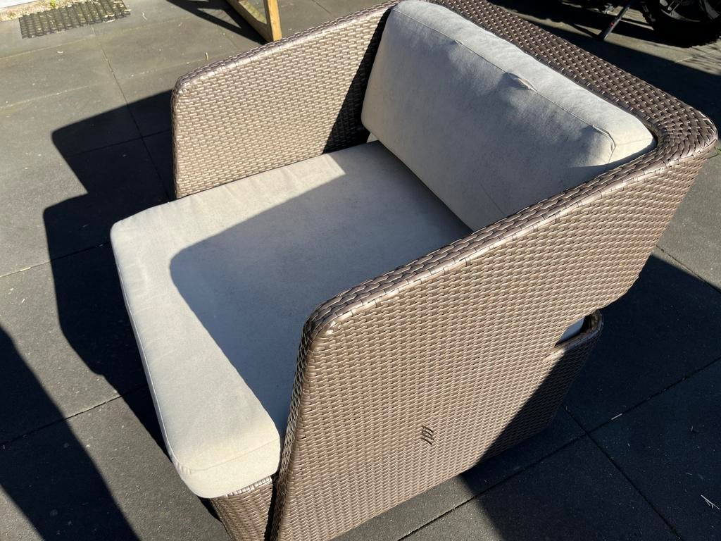 Apple Bee loungeset: tafel, driezitter, tweezitter, twee een, Tuin en Terras, Tuinsets en Loungesets, Ophalen, Gebruikt, Loungeset