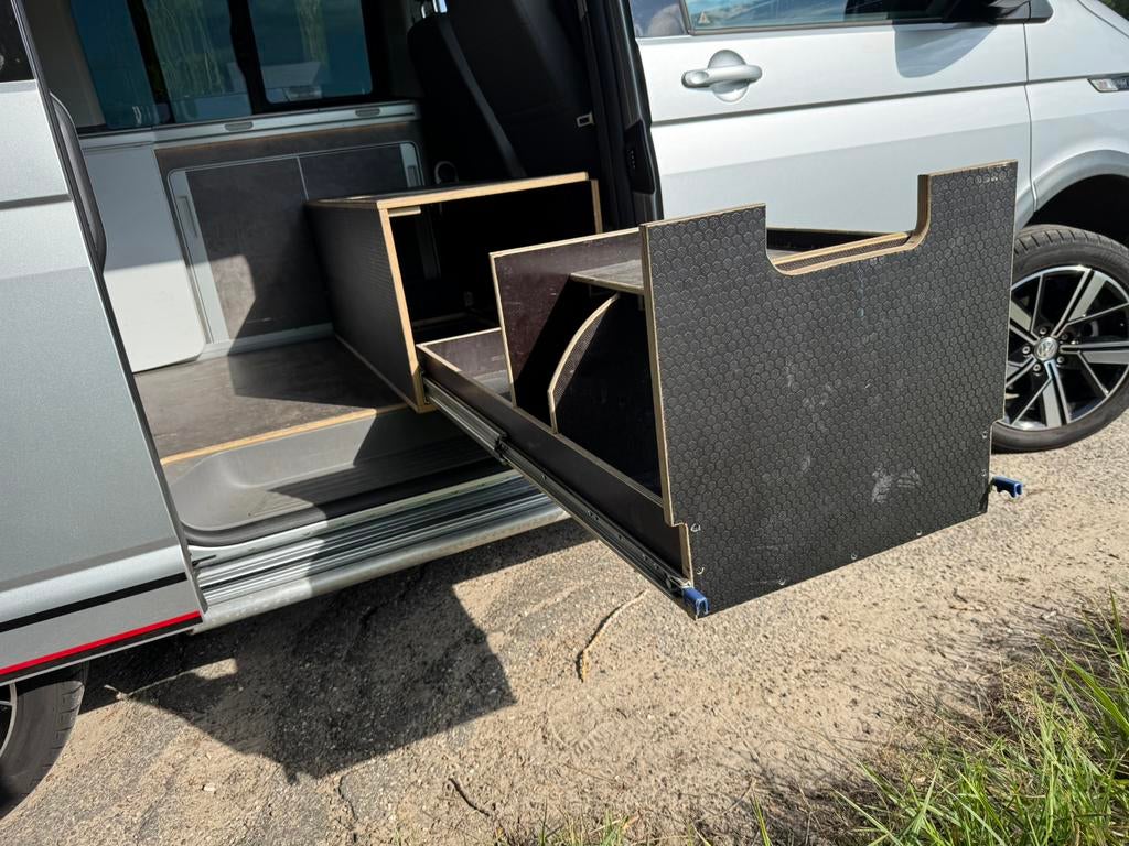 Opberg kist/ camping kooktoestel vw transporter california, Ophalen, Zo goed als nieuw