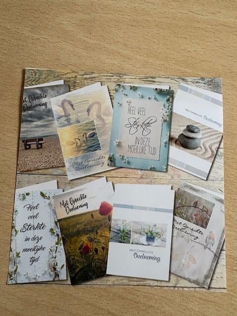 8 Verschillende Rouwkaarten, Ophalen of Verzenden, Nieuw, Natuur, Blanco kaart of Basiskaart