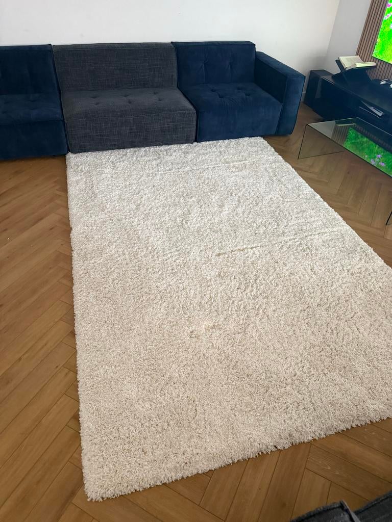 Crème/wit vloerkleed - Zo goed als nieuw, Ophalen of Verzenden, Zo goed als nieuw, 200 cm of meer, Crème