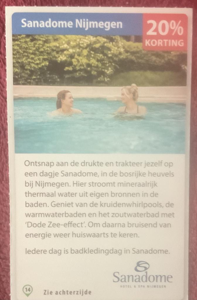 Sauna Sanadome Nijmegen Voordeelbon, Tickets en Kaartjes, Drie personen of meer, Kortingsbon, Spa of Sauna