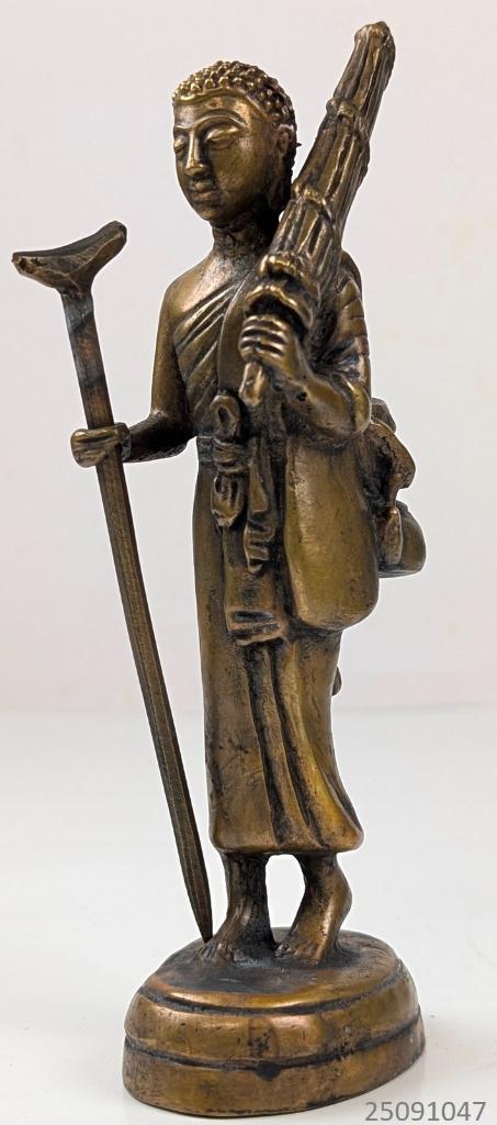 beeld brons  Dvaravati-toegewijde discipel van Boeddha, Ophalen, Brons