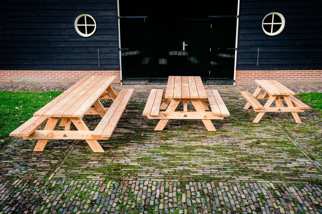 Douglas picknicktafel stoer, robuust en duurzaam (Houtmoat), Tuin en Terras, Tuinsets en Loungesets, Nieuw, Tuinset, Hout, 8 zitplaatsen