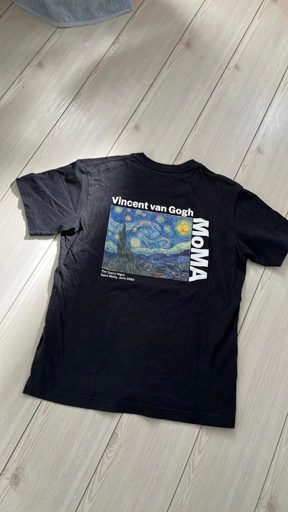 Xs s Vincent van gogh t shirt moma museum the starry night, Ophalen of Verzenden, Zo goed als nieuw, Maat 46 (S) of kleiner, Zwart