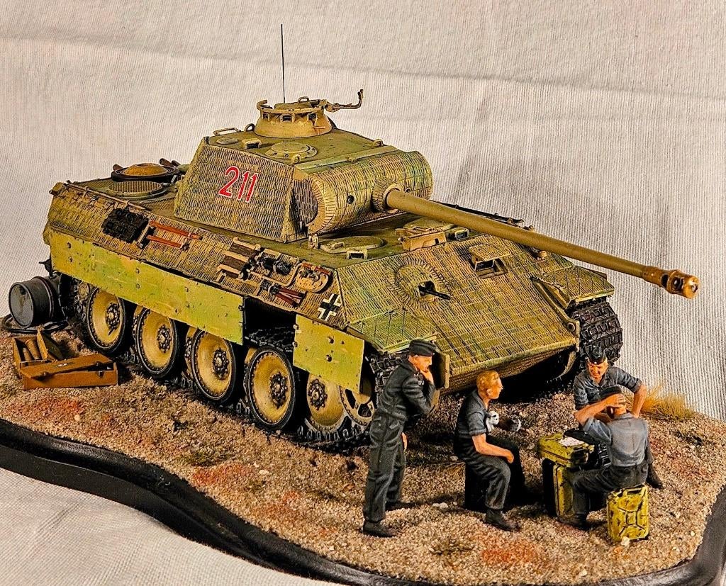 diorama Panther tank, Ophalen, Nieuw, 1:35 tot 1:50, Diorama
