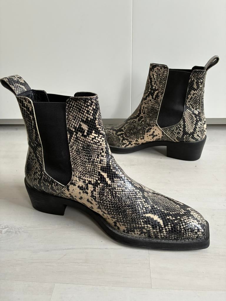 Zign Studio Snakeprint Chelsea Boots maat 42, Zwart, Boots, Ophalen of Verzenden, Zo goed als nieuw