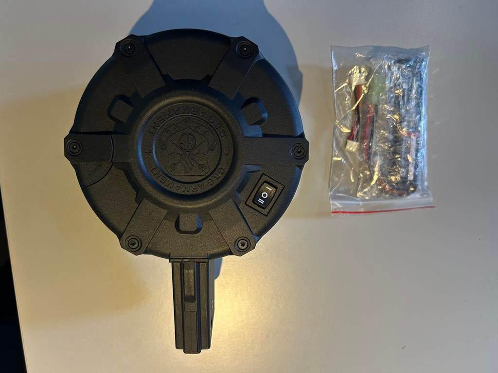 Airsoft Drum magazijn nieuw M4 M16 g&g + 7.4V liPo accu, Ophalen of Verzenden, Nieuw