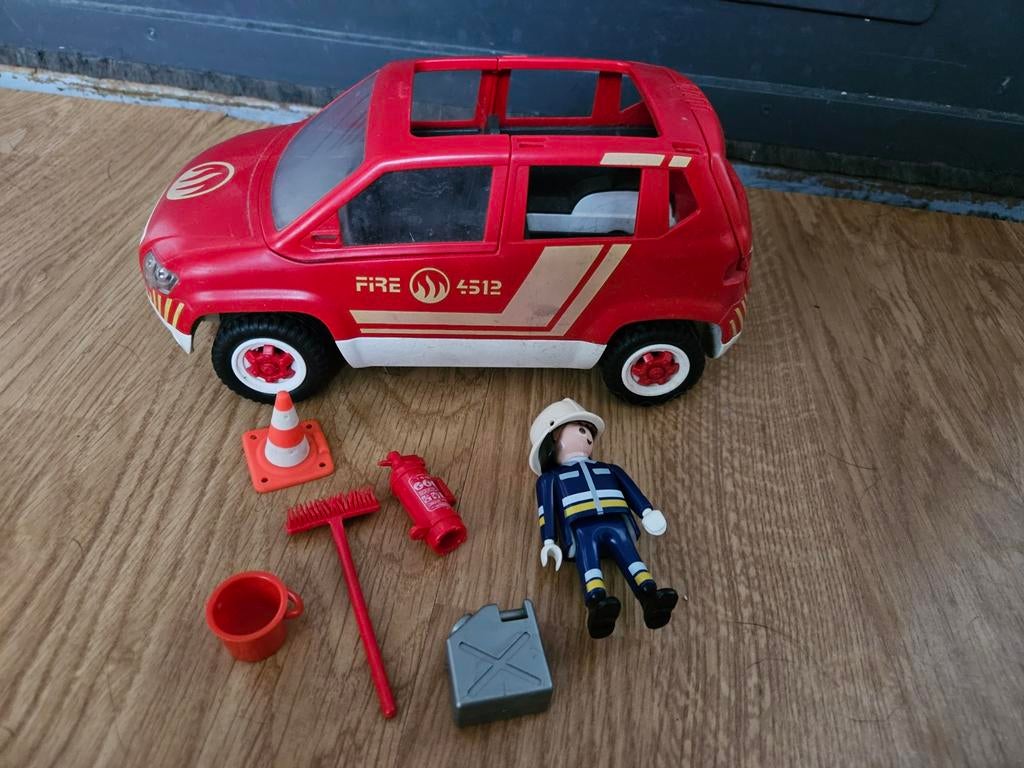 Playmobil brandweer auto met accessoires, Ophalen of Verzenden, Gebruikt, Complete set