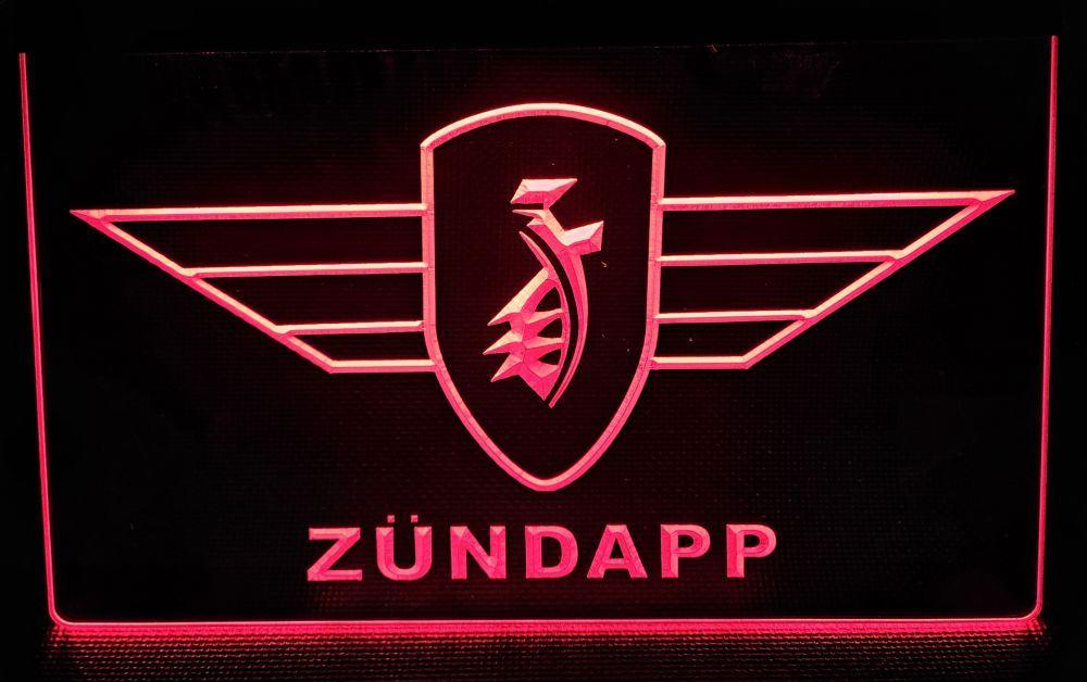 Zundapp brommer rood led reclame ledlamp wanddeco decoratie