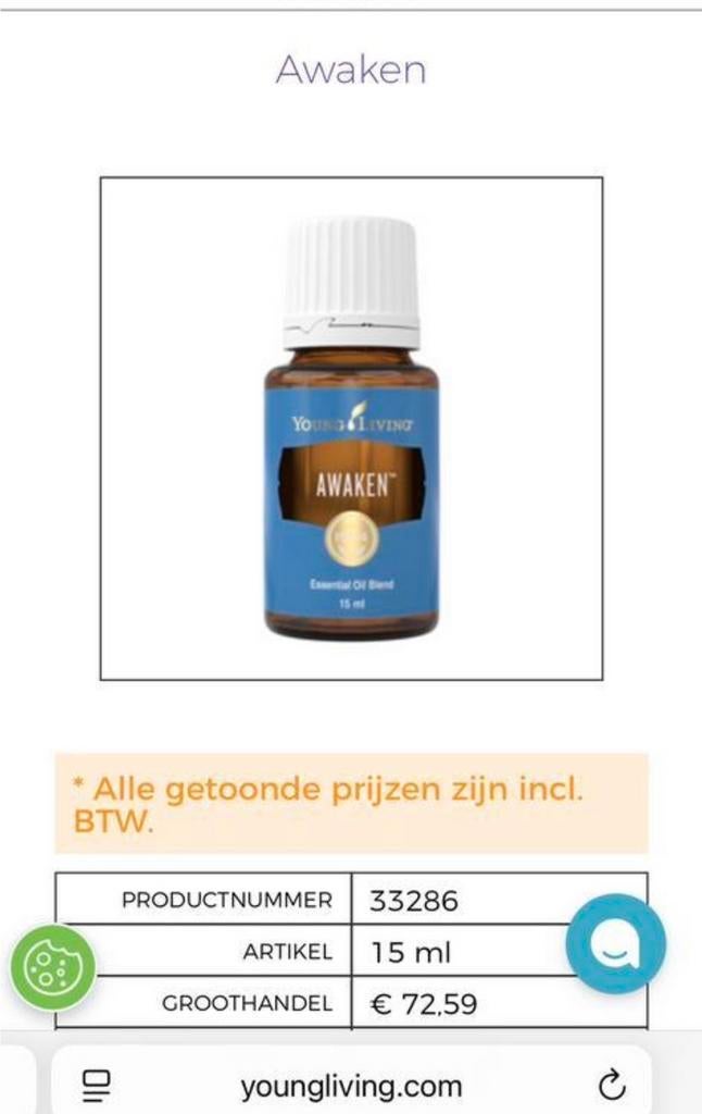 Awaken Young Living etherische olie, Ophalen of Verzenden, Zo goed als nieuw, Aroma
