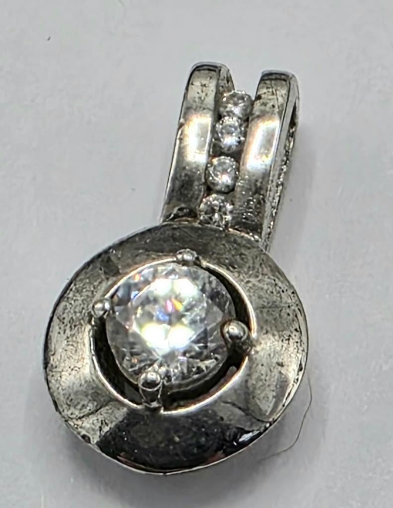 Zilveren Hanger met Steentje, Verzenden, ., Zo goed als nieuw, .