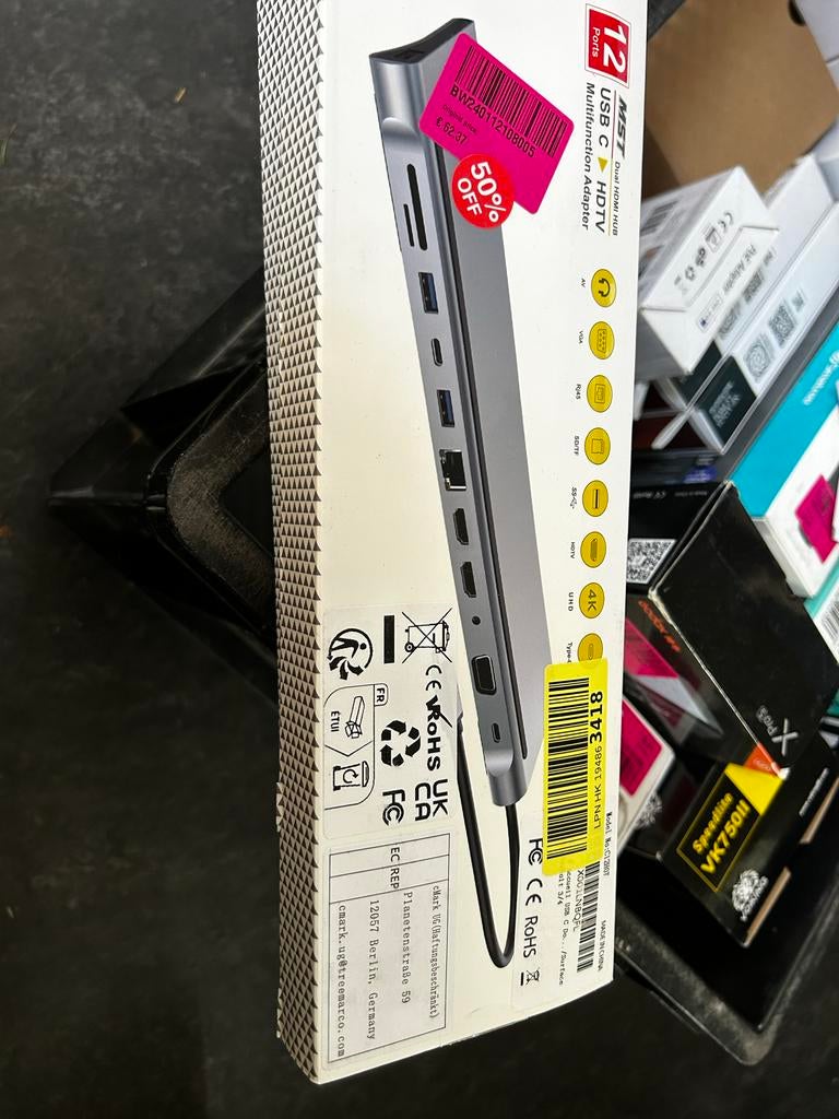 USB C HDTV Multifunction Adapter 12 poorten, Ophalen of Verzenden, Nieuw