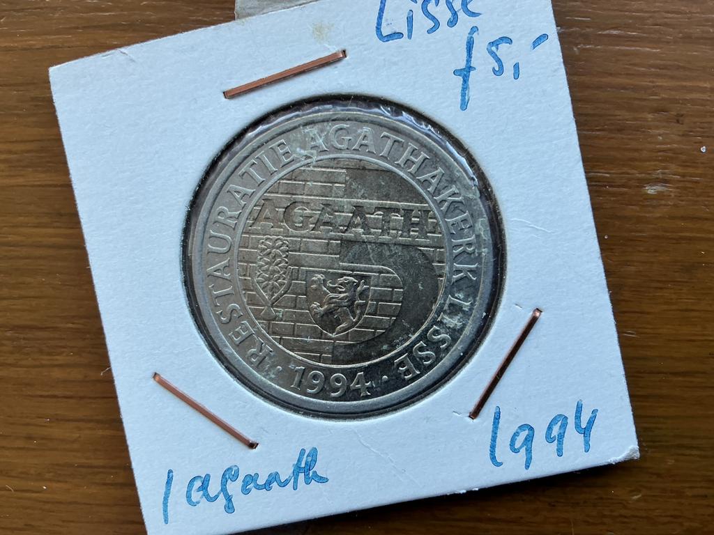 Munt Nederland Lisse 1 agaath 1994, Ophalen of Verzenden, Koningin Beatrix, Euro's, Losse munt