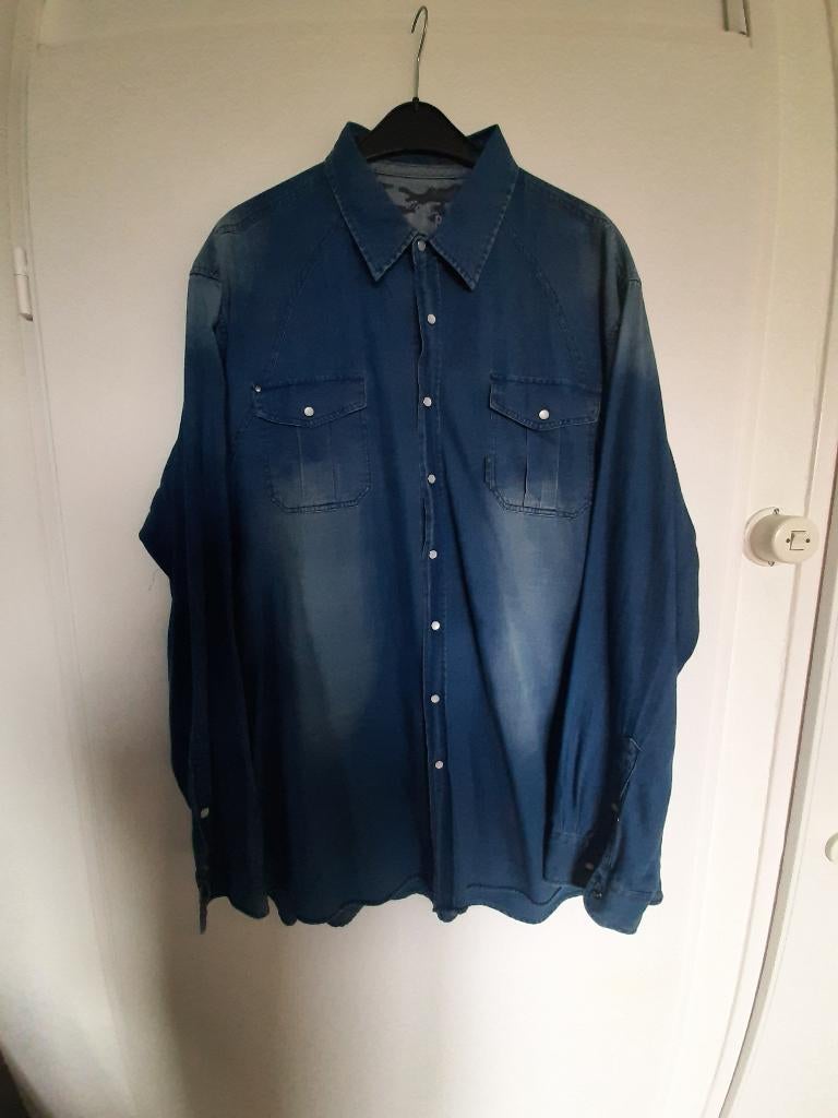 Jeans blouse, Kleding | Heren, Overhemden, Blauw, Kitaro, Ophalen of Verzenden, Zo goed als nieuw