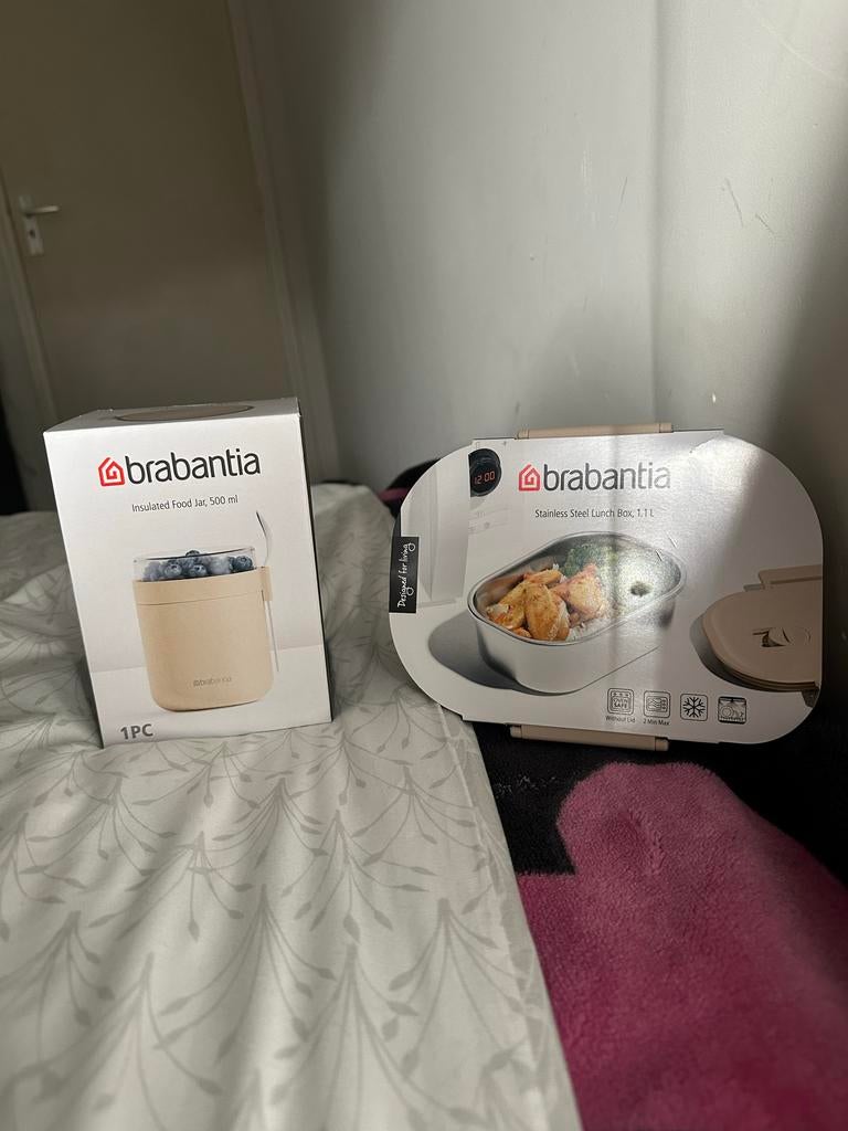 Brabantia Geïsoleerde Voedselpot & RVS Lunchbox Set, Huis en Inrichting, Keuken | Keukenbenodigdheden, Ophalen of Verzenden, Nieuw