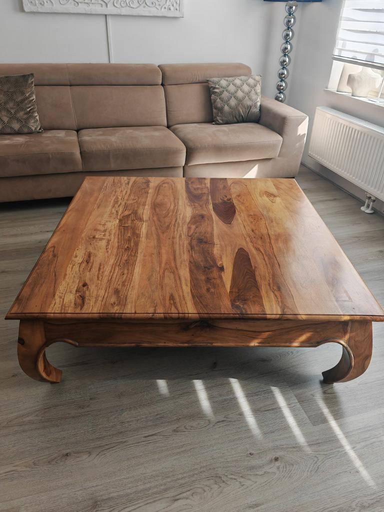 Salontafel Sheesham 120x120x40 – OPIUM #633, Ophalen, Gebruikt, Vierkant, OPIUM