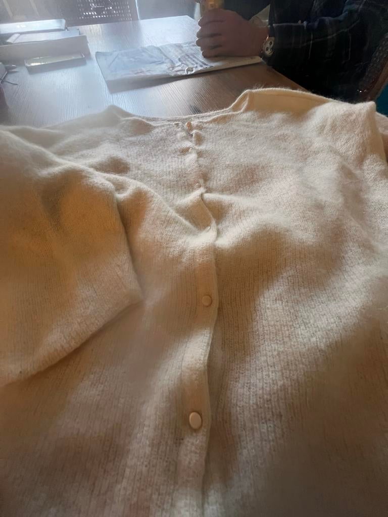 Sézane Mohair & Alpaca Cardigan - Crème zachter dan zacht, Ophalen of Verzenden, Zo goed als nieuw, Maat 38/40 (M), Beige