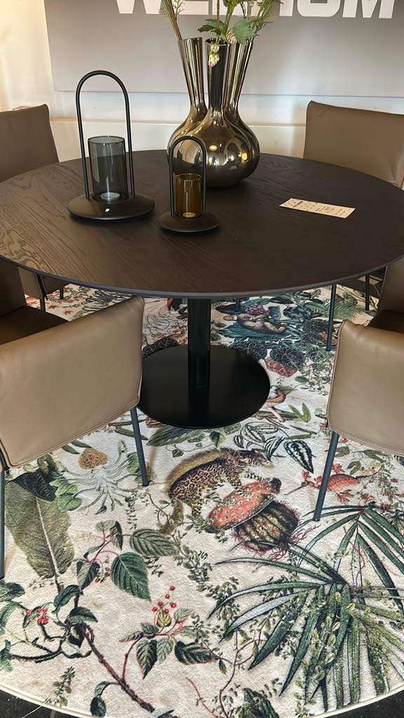 Metaform Orfis tafel rond eiken blad nieuw, Ophalen, 100 tot 150 cm, Rond, Nieuw