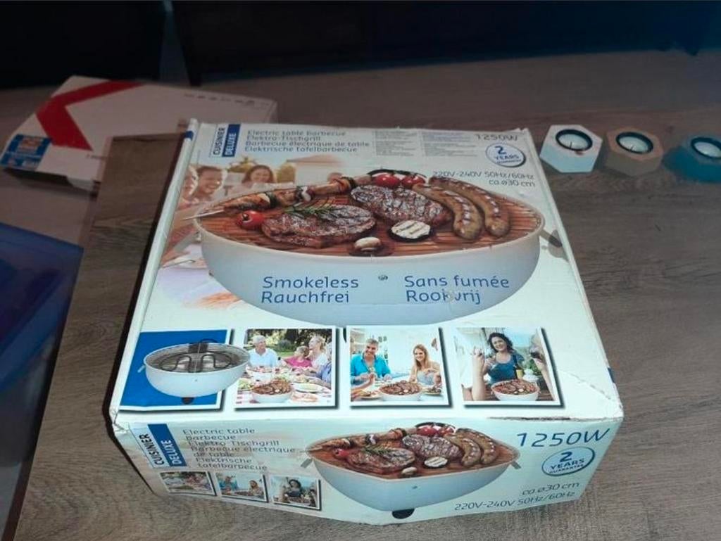 Cuisinier Deluxe elektrische tafelbarbecue. Barbecue., Ophalen of Verzenden, Zo goed als nieuw