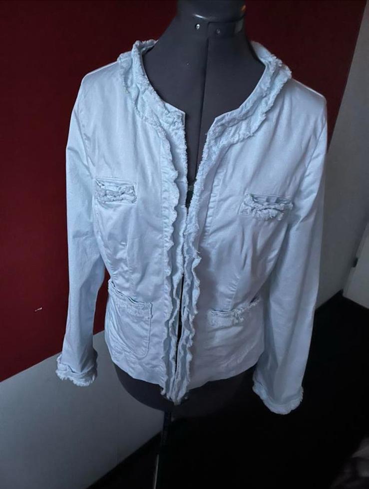 Lichtblauw jasje van van der Mark maat 40. ZGAN, Maat 38/40 (M), Blauw, Ophalen of Verzenden, Zo goed als nieuw