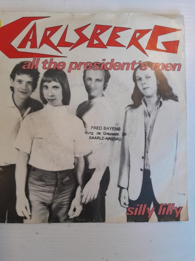 Carlsberg 7inch all the president,s men, Ophalen of Verzenden, Zo goed als nieuw, Pop