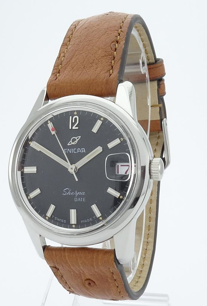 Enicar Sherpa 600 date 1965, Staal, Polshorloge, 1960 of later, Ophalen