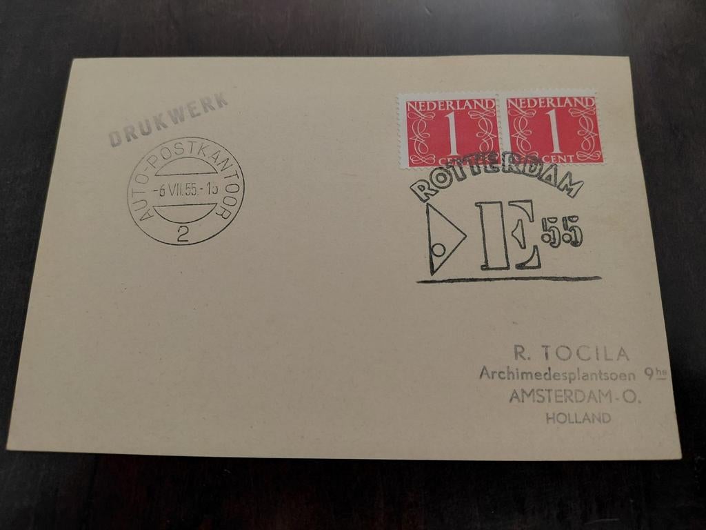 Briefkaart  Speciaalstempel ROTTERDAM E 55  Autopostkantoor, Postzegels en Munten, Ophalen of Verzenden