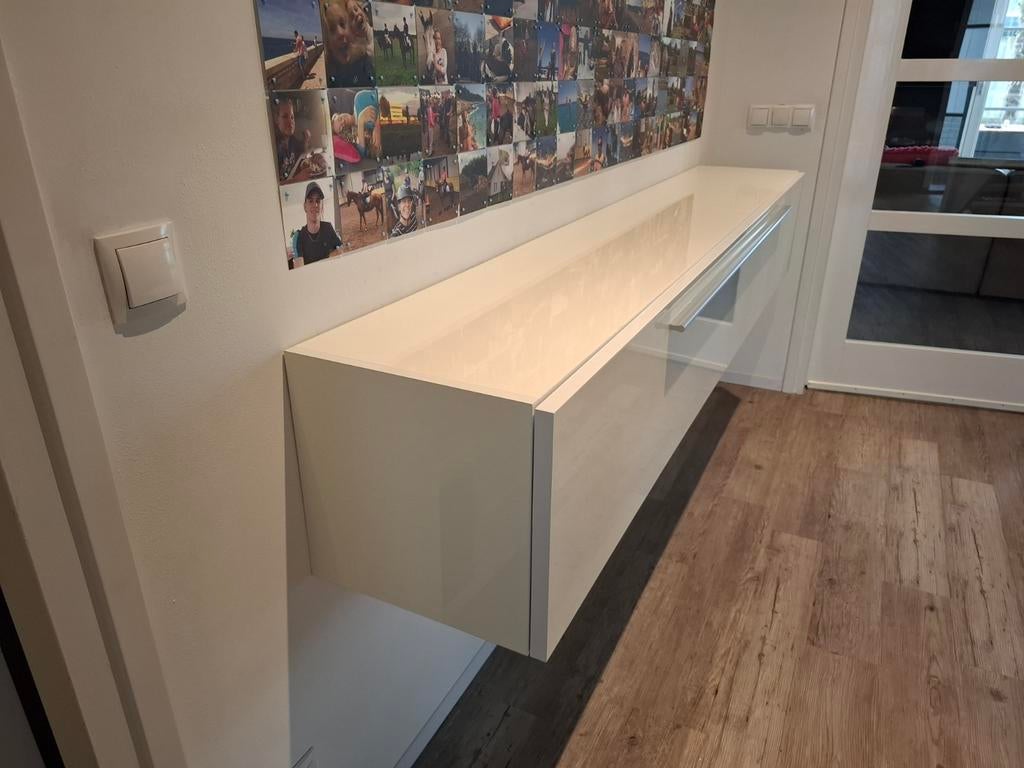 Zwevend dressoir wit glans 210x34x34cm., Huis en Inrichting, Kasten | Wandmeubels, Ophalen, 25 tot 50 cm, Minder dan 100 cm