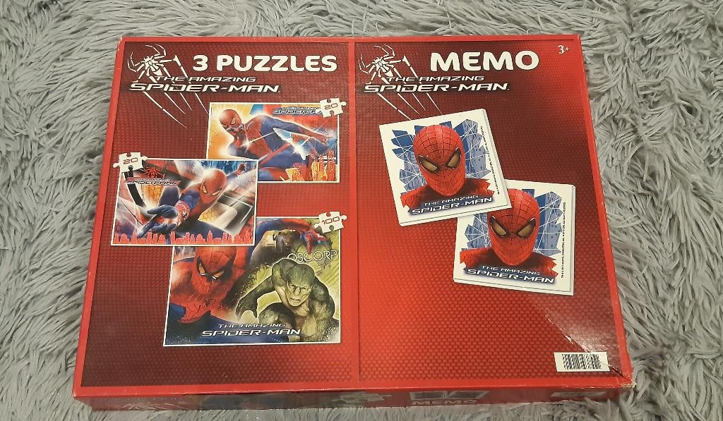Spiderman puzzel/memorie, Ophalen, 10 tot 50 stukjes, Zo goed als nieuw