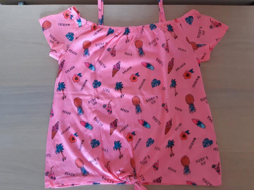 NIEUW  maat 146 / 152  Neon roze off-shoulder top, C&A, Meisje, Nieuw, Ophalen of Verzenden