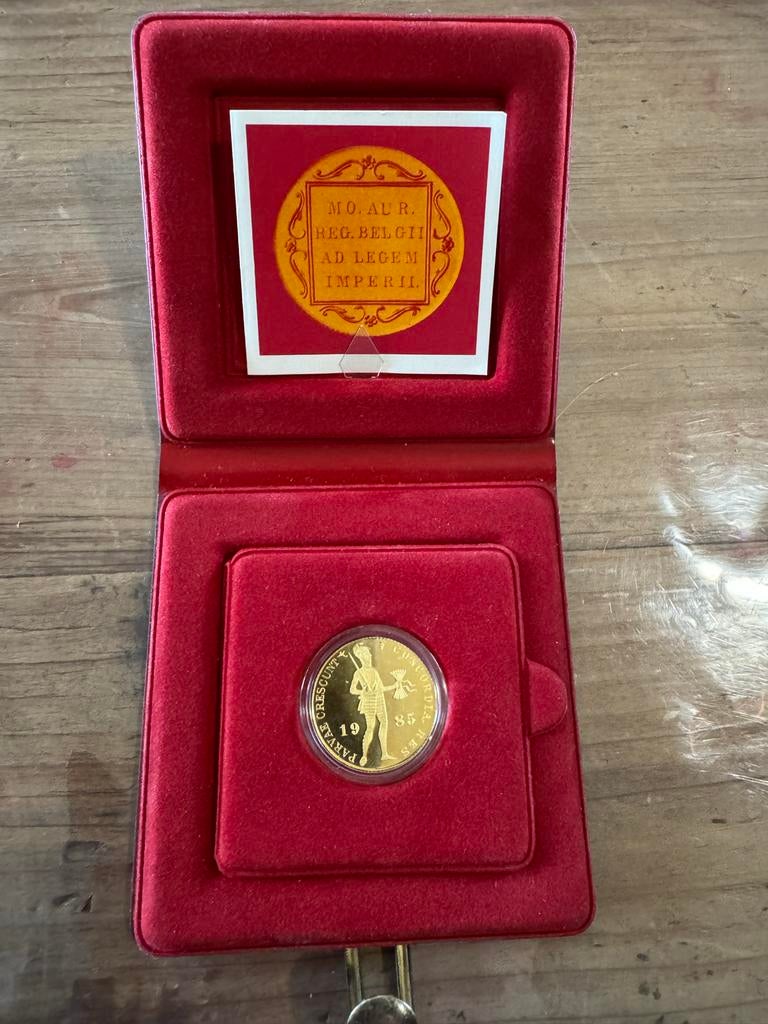 Nederlandse Gouden Dukaat 1985 in originele cassette, Ophalen of Verzenden, Losse munt, Goud