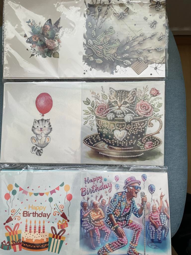 Diamond Painting Kaarten 3x6 pakket, Hobby en Vrije tijd, Kaarten | Zelf maken, Nieuw, Overige typen, Dieren, Ophalen of Verzenden