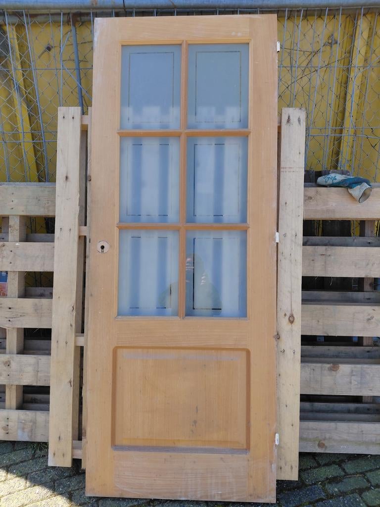 2 houten binnendeuren stomp 78x201, Doe-het-zelf en Verbouw, Deuren en Horren, Ophalen, Binnendeur, 200 tot 215 cm