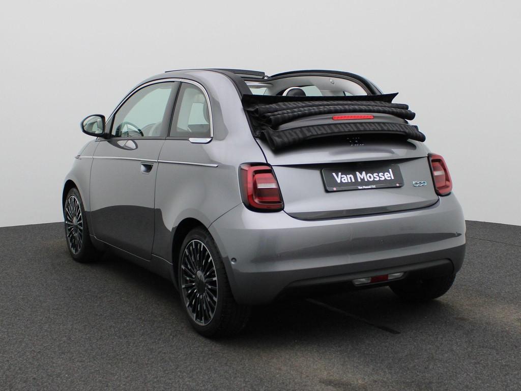 Fiat 500C 500e 42 kWh La Prima | Lederen bekleding | Parkeer, Auto's, 12 maanden, Stof, Gebruikt, 118 pk