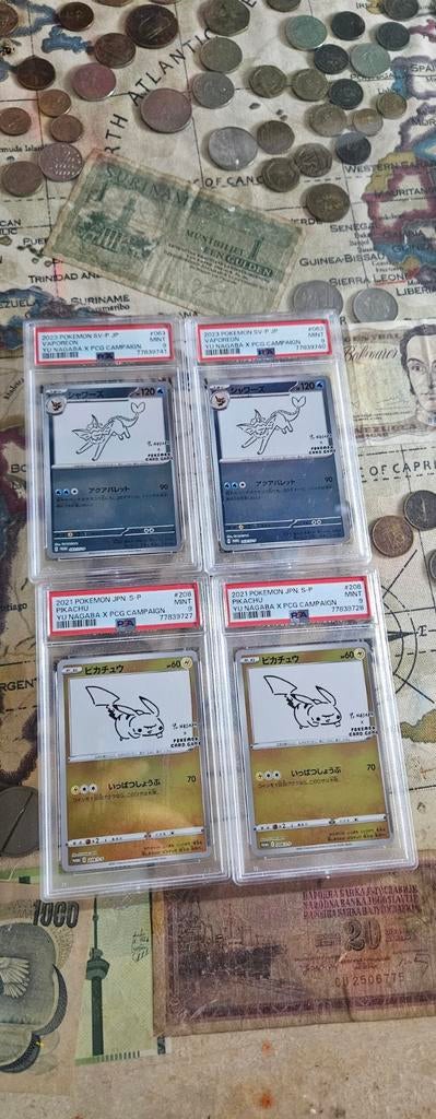 Pikachu & vaporeon yu nagaba psa 9 laatste paar! Laatste!!!, Ophalen of Verzenden, Zo goed als nieuw