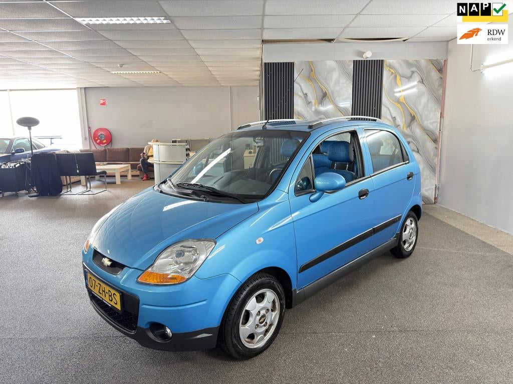Chevrolet Matiz 0.8 Style Automaat,Airco,Carplay,Bluetooth,N, Stof, Gebruikt, Zwart, Blauw