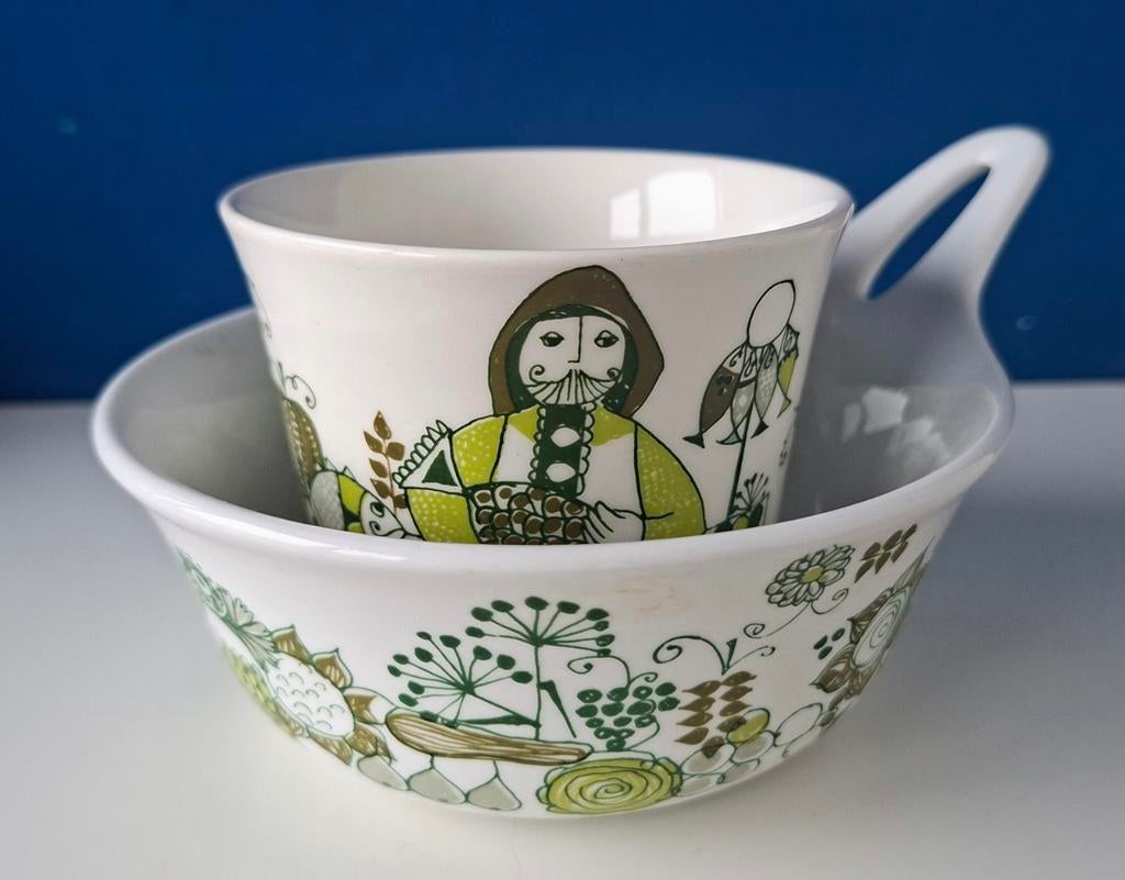 Vintage Figgjo Flint Norway Market serviesdelen, Keramiek, Ophalen of Verzenden, Zo goed als nieuw, Bord(en)