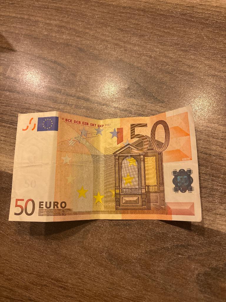 50 euro biljet 2002 zeldzaam, Postzegels en Munten, Bankbiljetten | Europa | Eurobiljetten, Ophalen, Overige landen, 50 euro, Los biljet