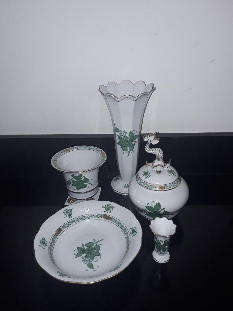 Herend app groen, Antiek en Kunst, Verzenden