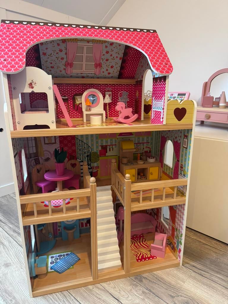 Poppenhuis bandits & angels compleet, Ophalen, Zo goed als nieuw, Poppenhuis